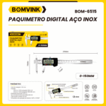 Paquímetro Digital em Aço Inox 150 mm - Bomvink - Imagem 3